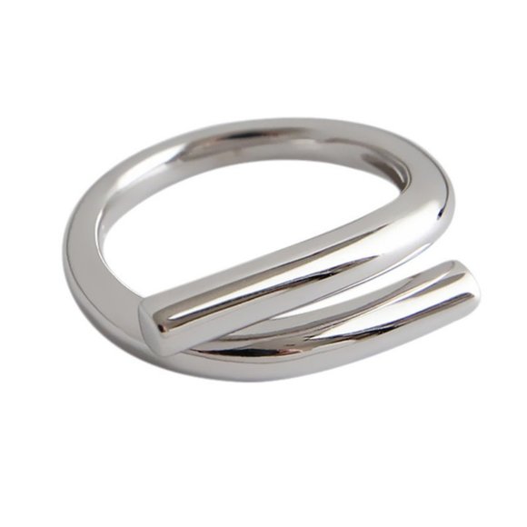*NEW 925 Sterling Silver Open Bar Adjustable Ring